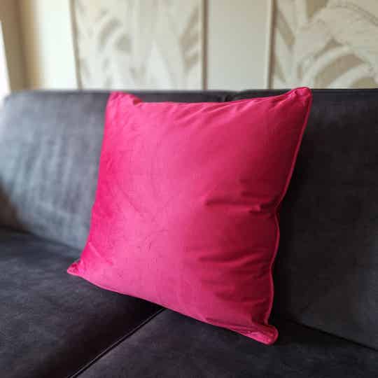 Luxe sierkussen fluweel | fuchsia roze