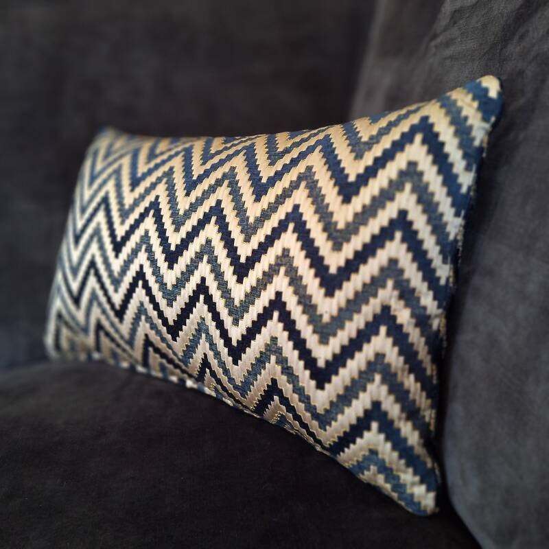 Luxe sierkussen omkeerbaar | blauw champagne