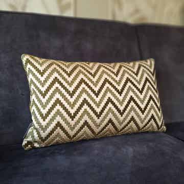 Luxe sierkussen Zig Zag | beige groen