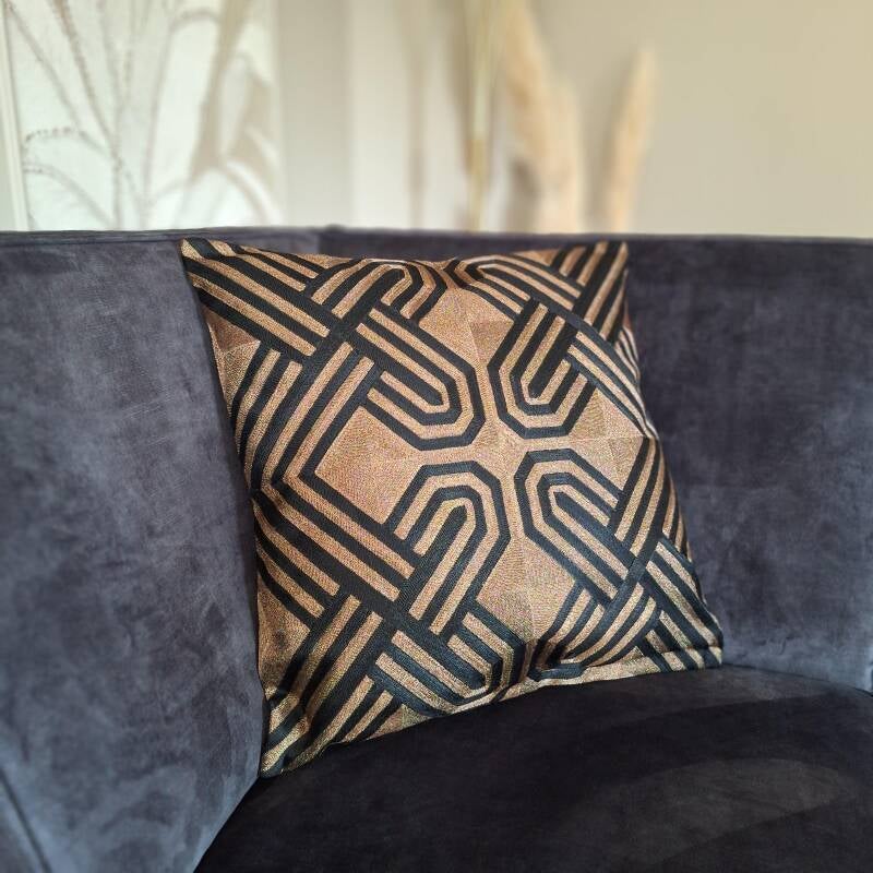 Luxe sierkussen | zwart goud