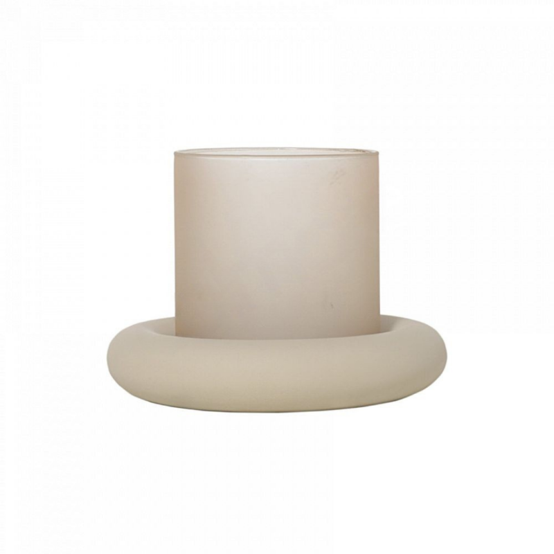 Luxe windlicht beige | zandglas M