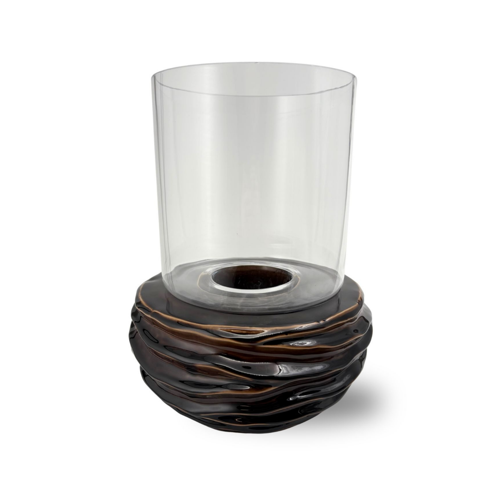 Luxe windlicht Glow M | chocoladebruin