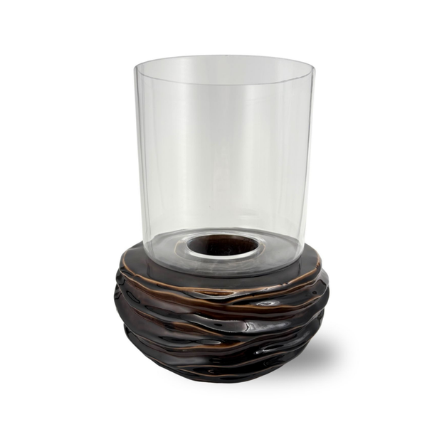 Luxe windlicht Glow M | chocoladebruin
