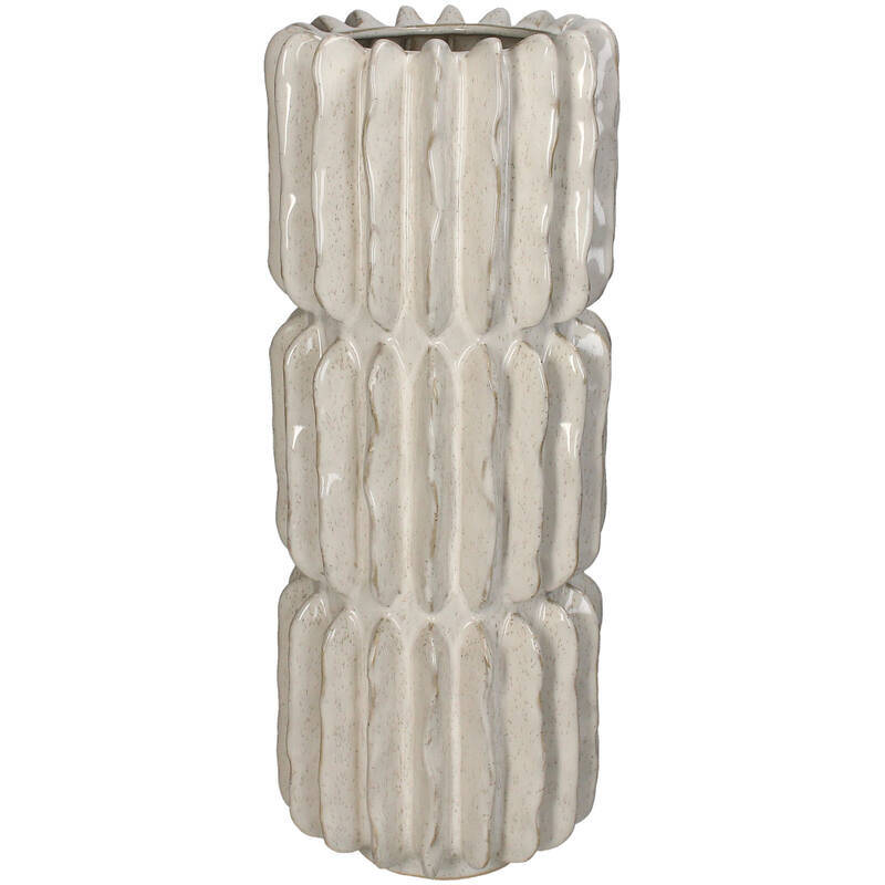 Ribbel vaas L | ivoor