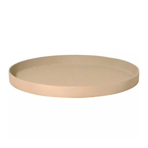 Rond dienblad met rand | taupe