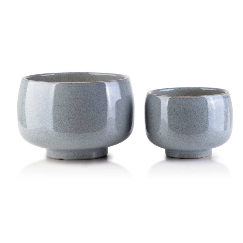 Bloempot Set | lichtblauw/beige