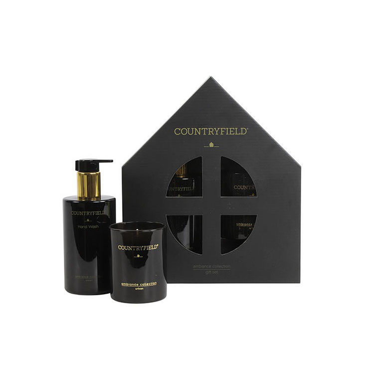 Gift box hand wash & kaars zwart | Urban