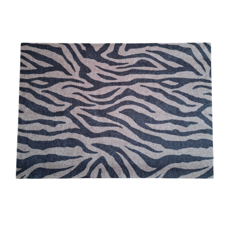 Wasbare deurmat Zebra | Zwart Beige
