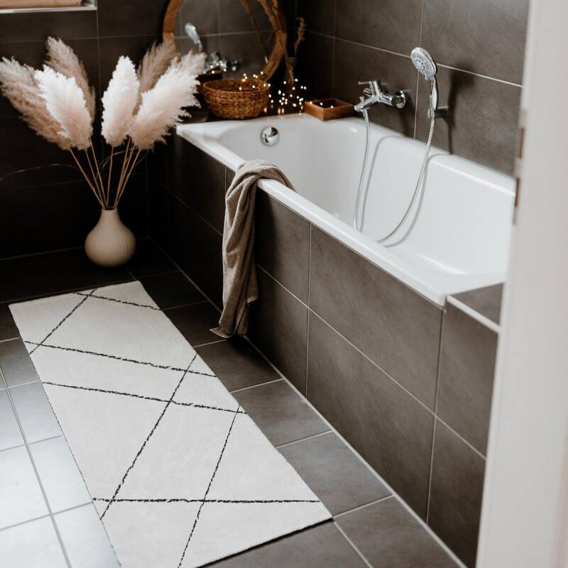 Wasbare loper | lines crème