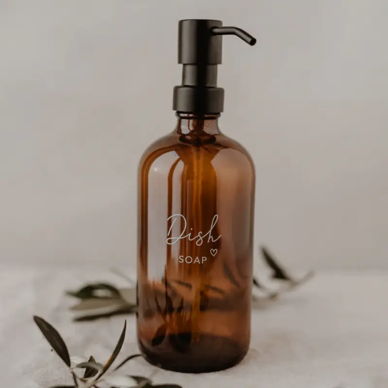 Zeepdispenser Afwasmiddel | bruin glas