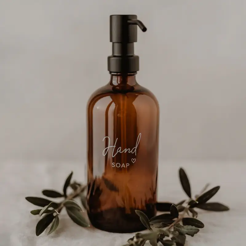 Zeepdispenser Handzeep | bruin glas