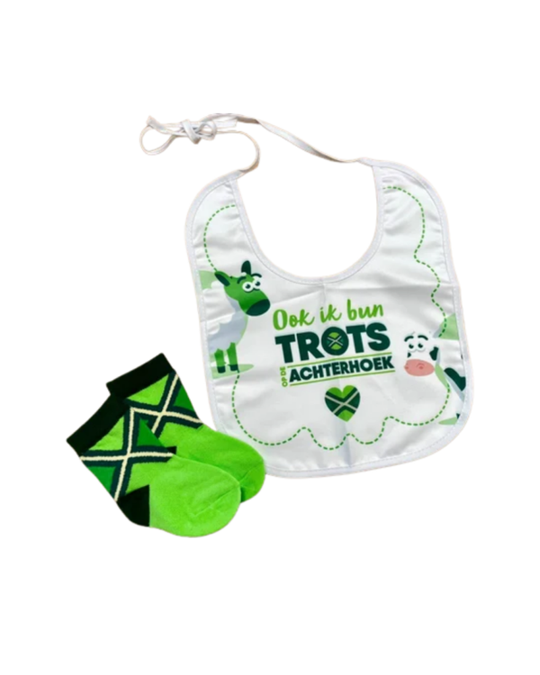 Achterhoeks babypakketje (babysokjes en slabber)
