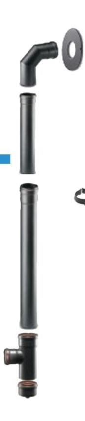 Pellet kit  RVS Rookgasafvoer Black