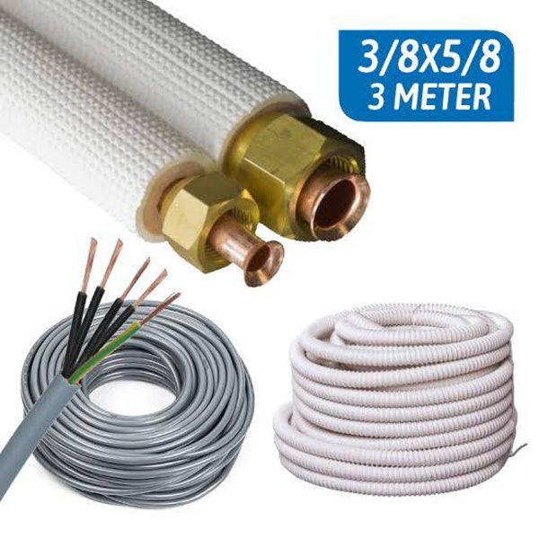 3 meter aansluit set 1/4 3/8 met wartels