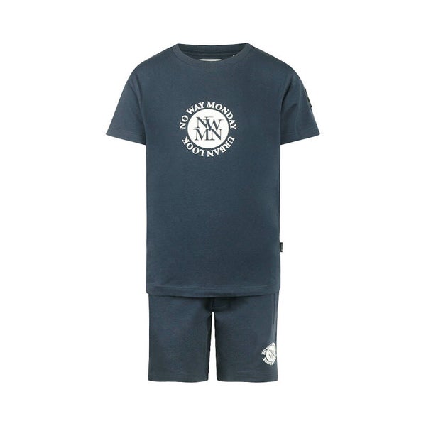 No Way Monday jongens co-ord set navy