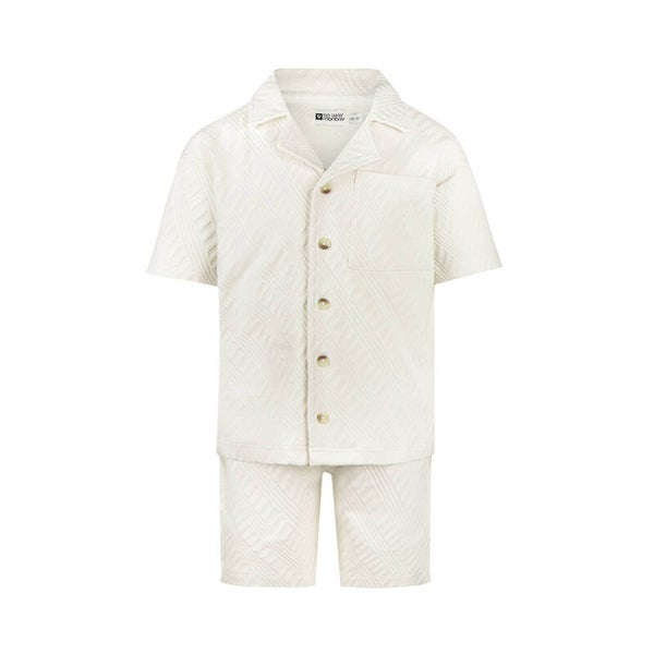 No Way Monday jongens co-ord set off white blouse shorts