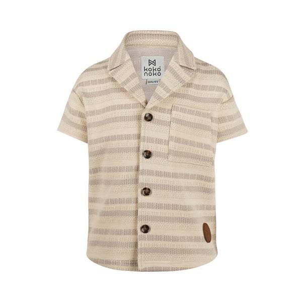 Koko Noko jongens blouse zand gestreept
