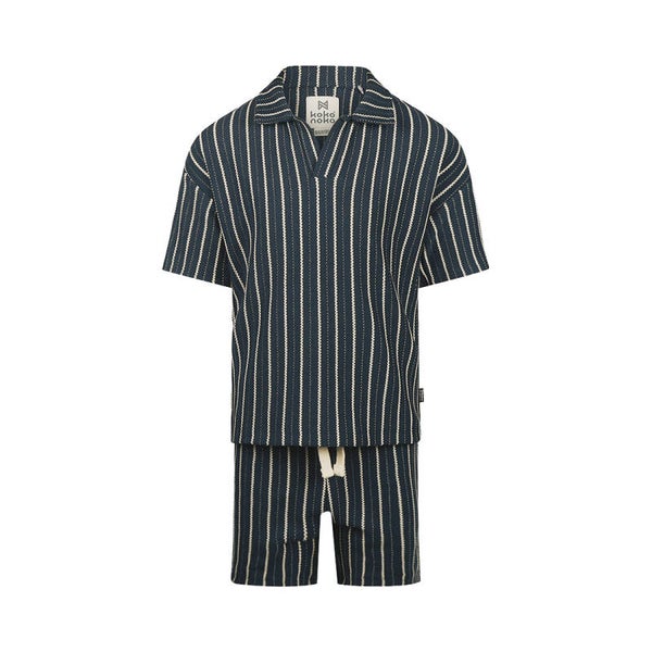 Koko Noko jongens co-ord set donkerblauw blouse short