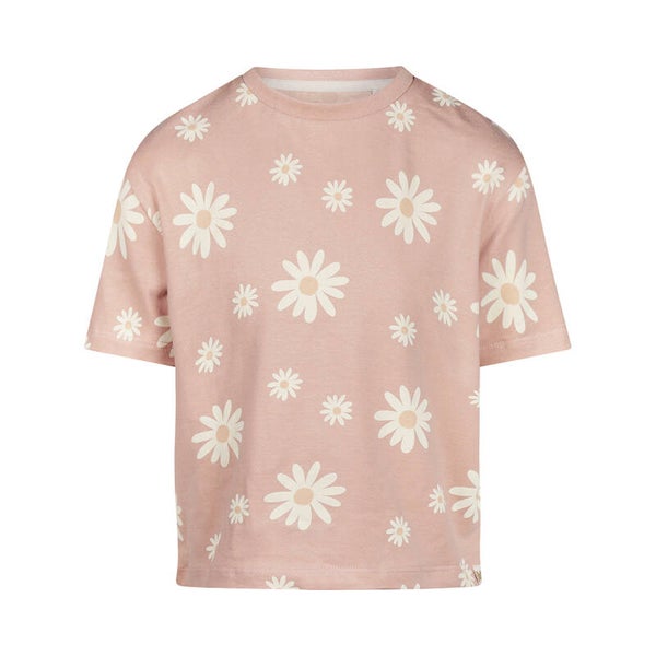 Koko Noko meisjes T-shirt loose fit zachtroze bloem