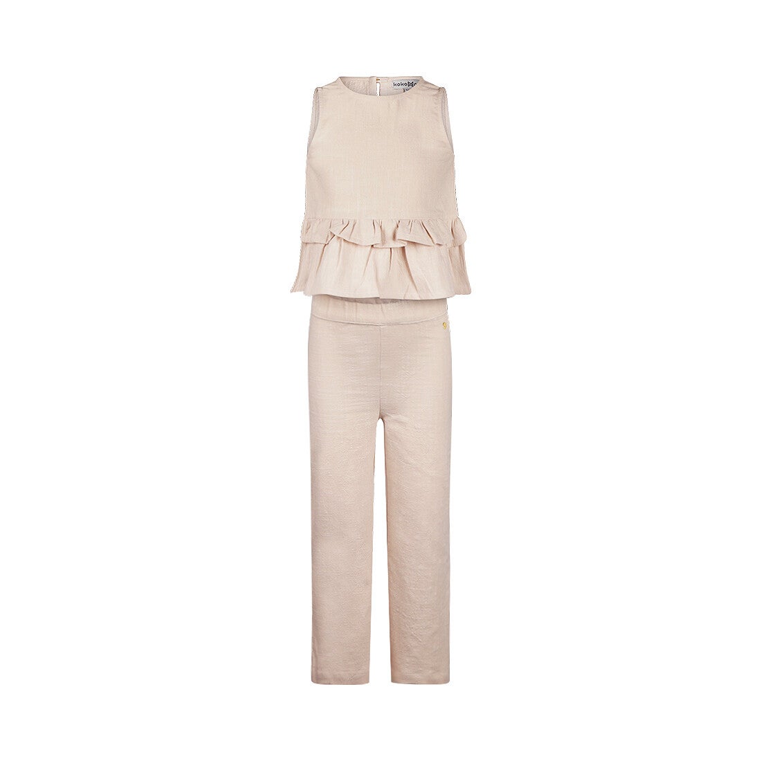Koko Noko meisjes co-ord set zand top wide leg broek