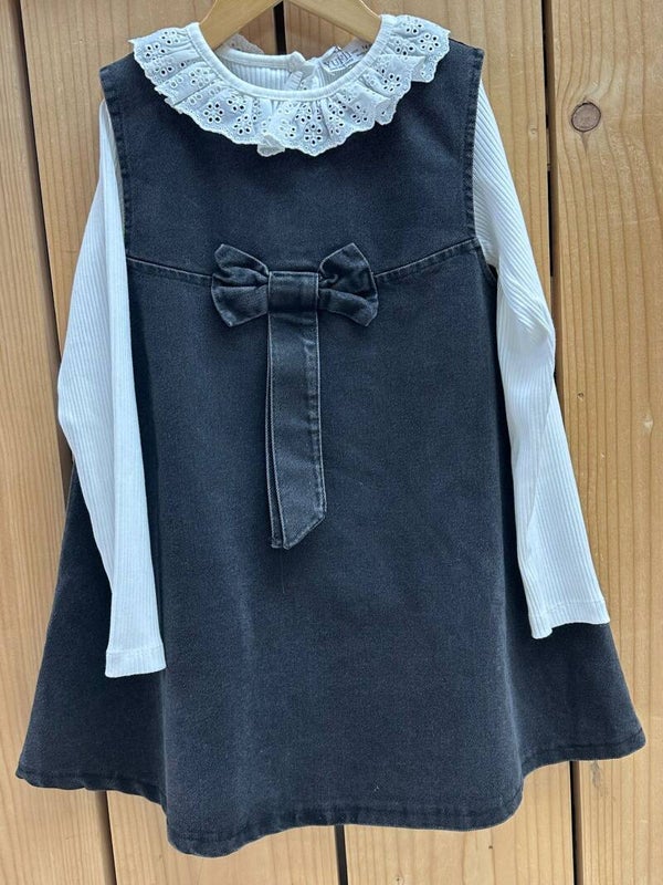 denim jurk zwart