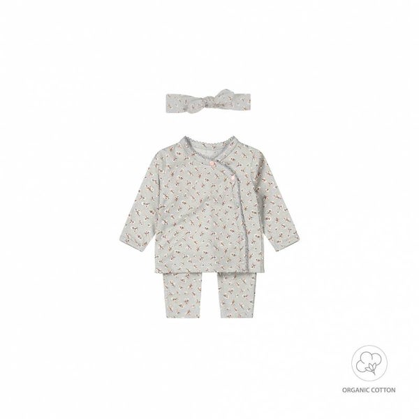 Dirkje meisjes baby bio longsleeve broek haarband zachtblauw