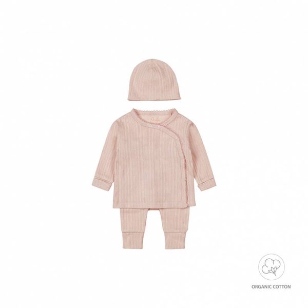 Dirkje meisjes baby bio longsleeve broek mutsje zachtroze