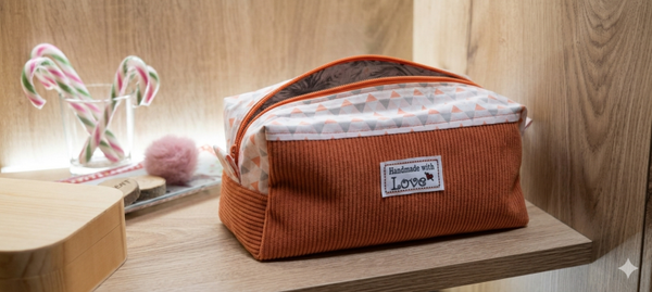 Trousse de toilette Rectangulaire Bi colore orange