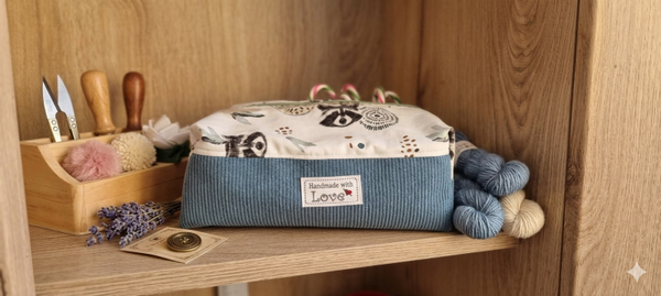 Trousse rectangle bi colore bleue