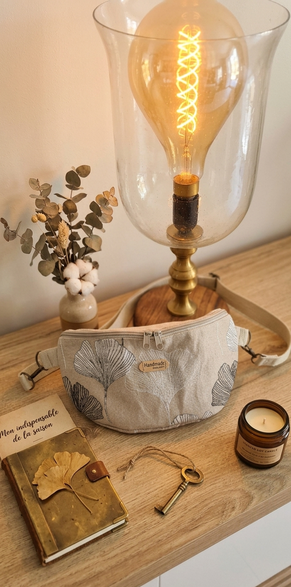 Sac banane  fleur de ginkgo