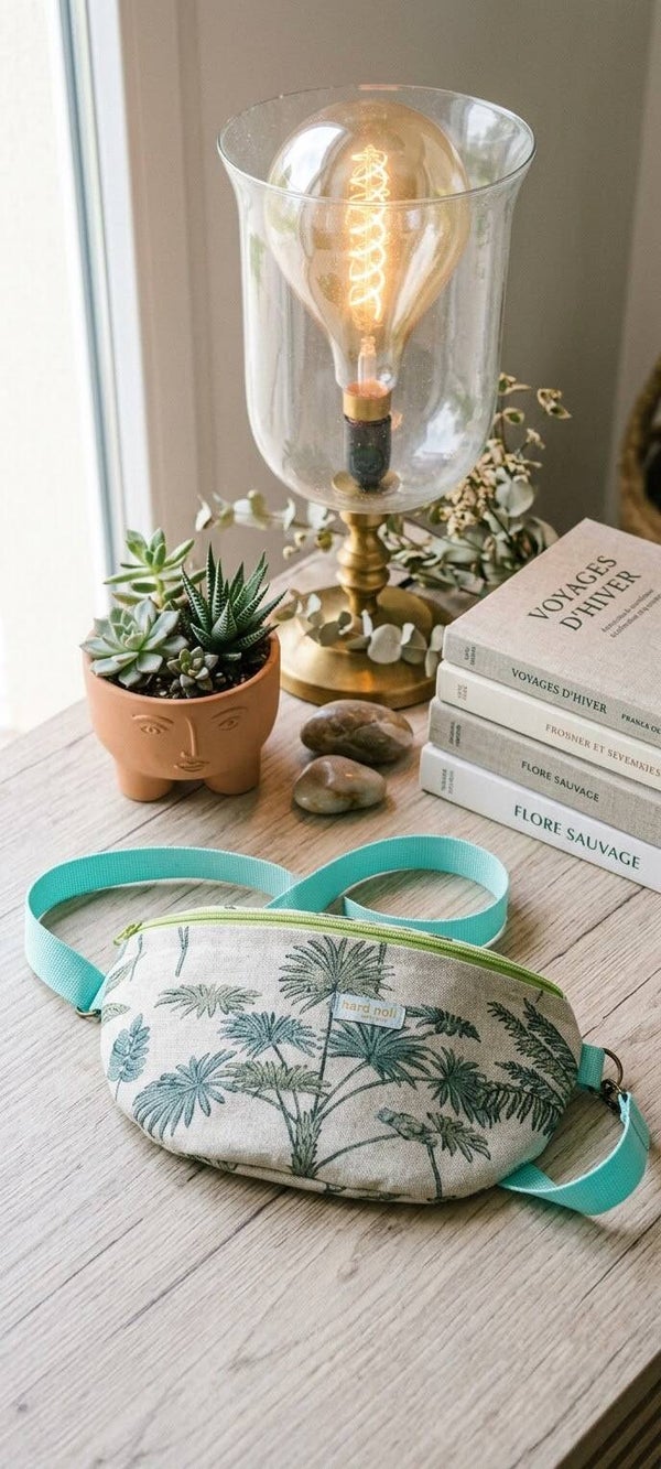 Sac banane  tissu palmier