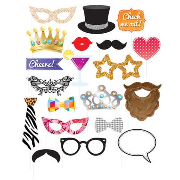 Henbrandt Foto props feestje/verjaardag - 20x stuks - party thema
