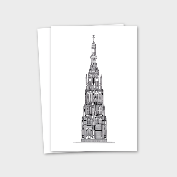 Postcard A6 Grote kerk Breda - OLV kerk Breda