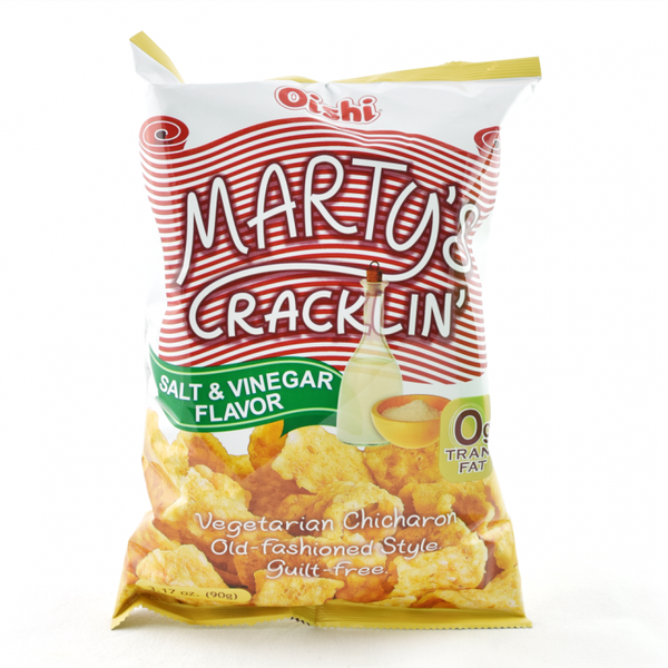 Marty’s Cracklin’ Vegetarian Chicharon } Salt & Vinegar Flavor 90g