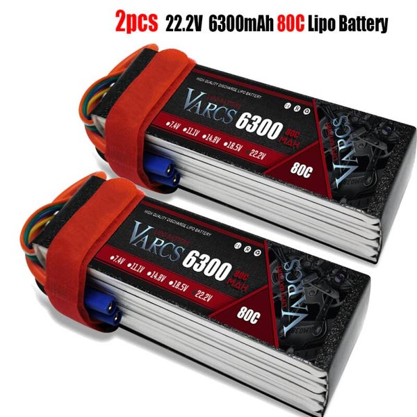 Lot de deux Lipo SoftCase 22.2V 6300mah 80C