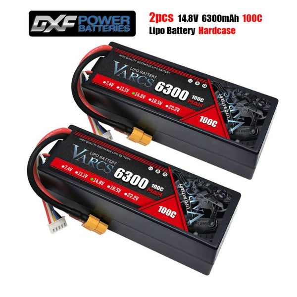 Lot de deux Lipo 4S 14,8V 6300mah 100C HardCase