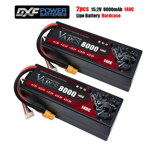 Lot de deux Lipo 4S 15.2V 8000mah 140C HardCase