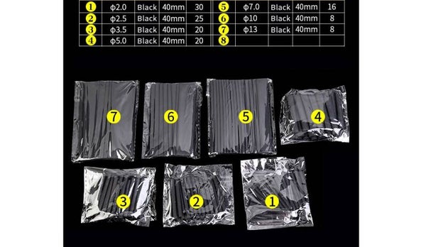 Tubes thermo rétractables, 127 pièces