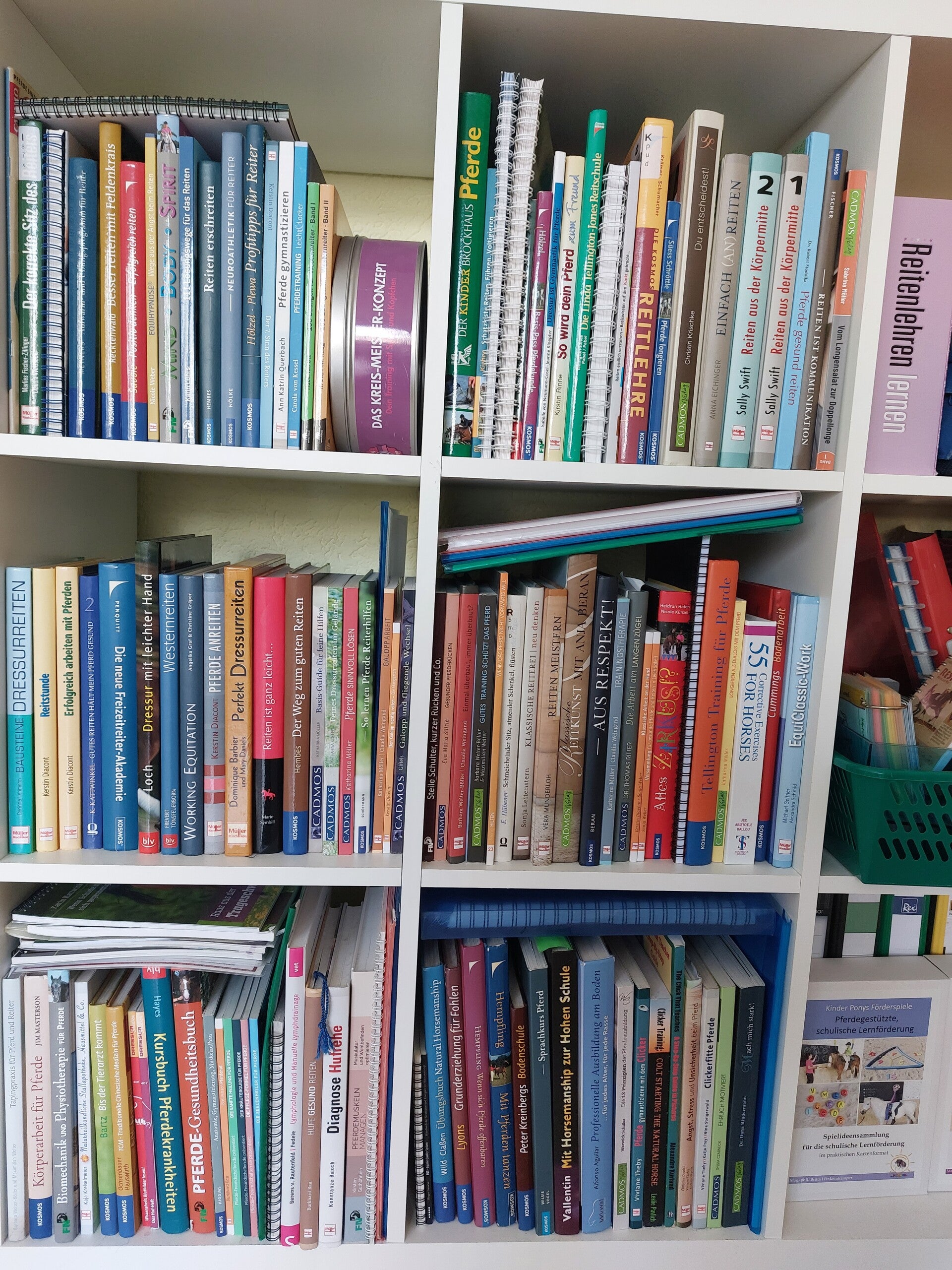 Pferdebücher und Fachliteratur der alten Meister und moderner Ausbilder im Regal