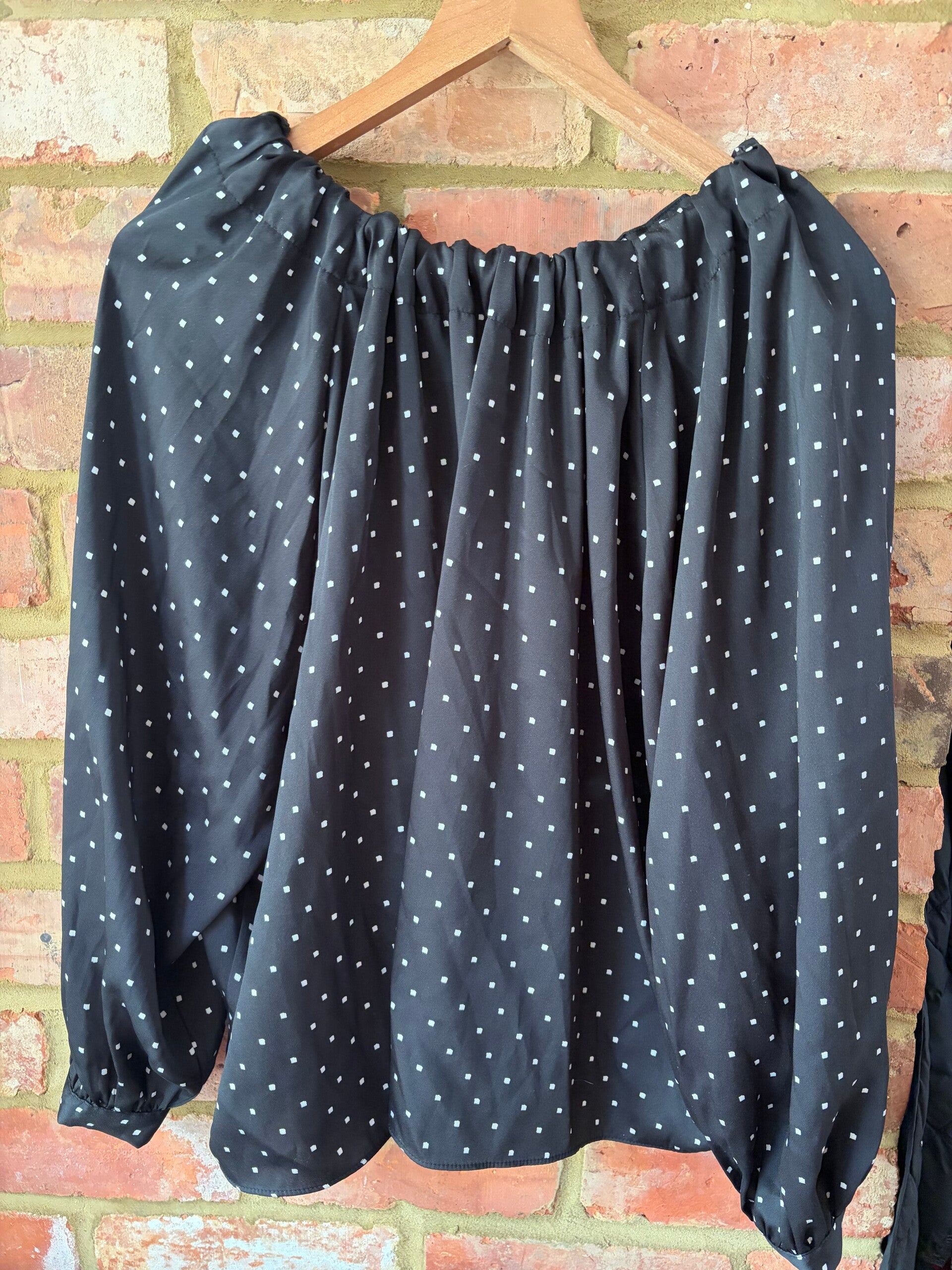 M&S Collection Petite Black & White Print Blouse – Size 16
