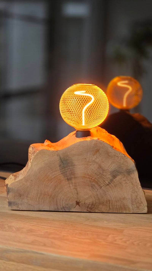 Unieke houten lamp 5