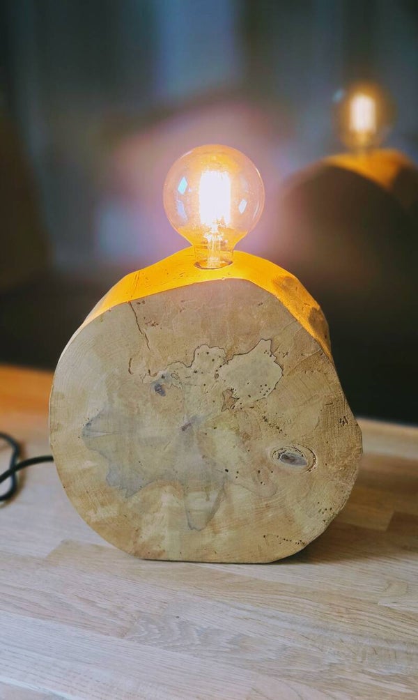 Unieke houten lamp 2