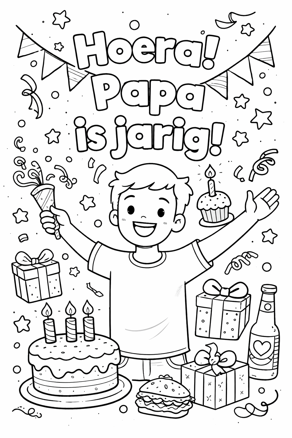 Kleurplaat verjaardag papa