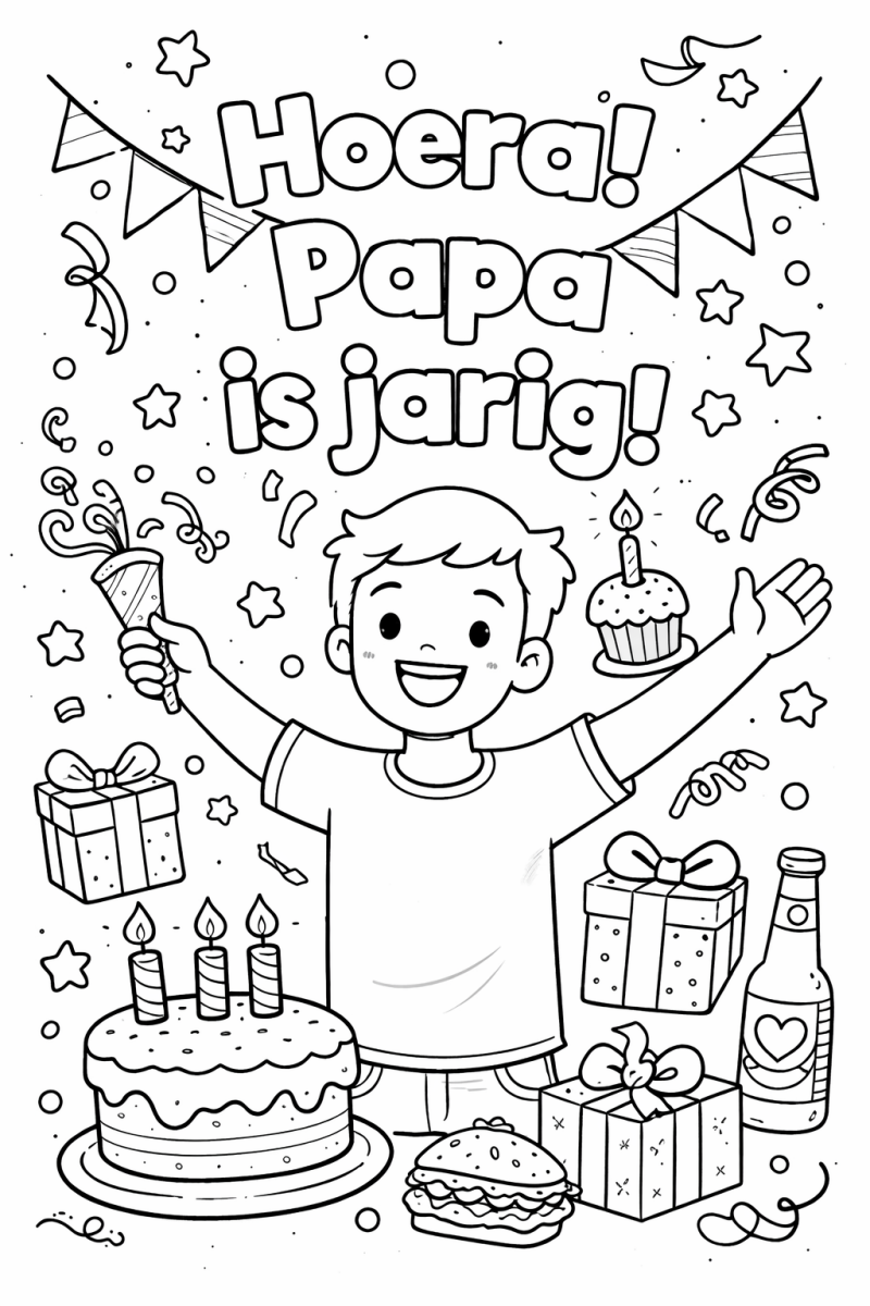 Kleurplaat verjaardag papa