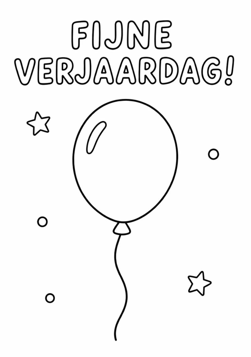 Kleurplaat verjaardag ballon