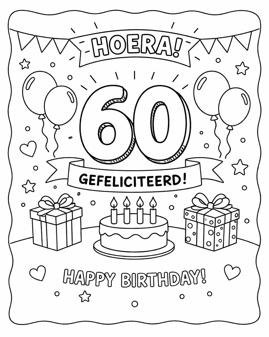 Kleurplaat verjaardag 60 jaar