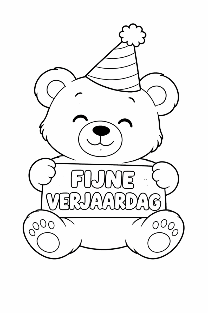 Kleurplaat verjaardag