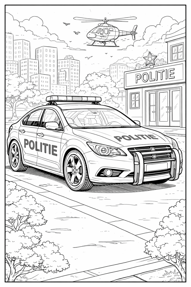 Kleurplaat politie auto