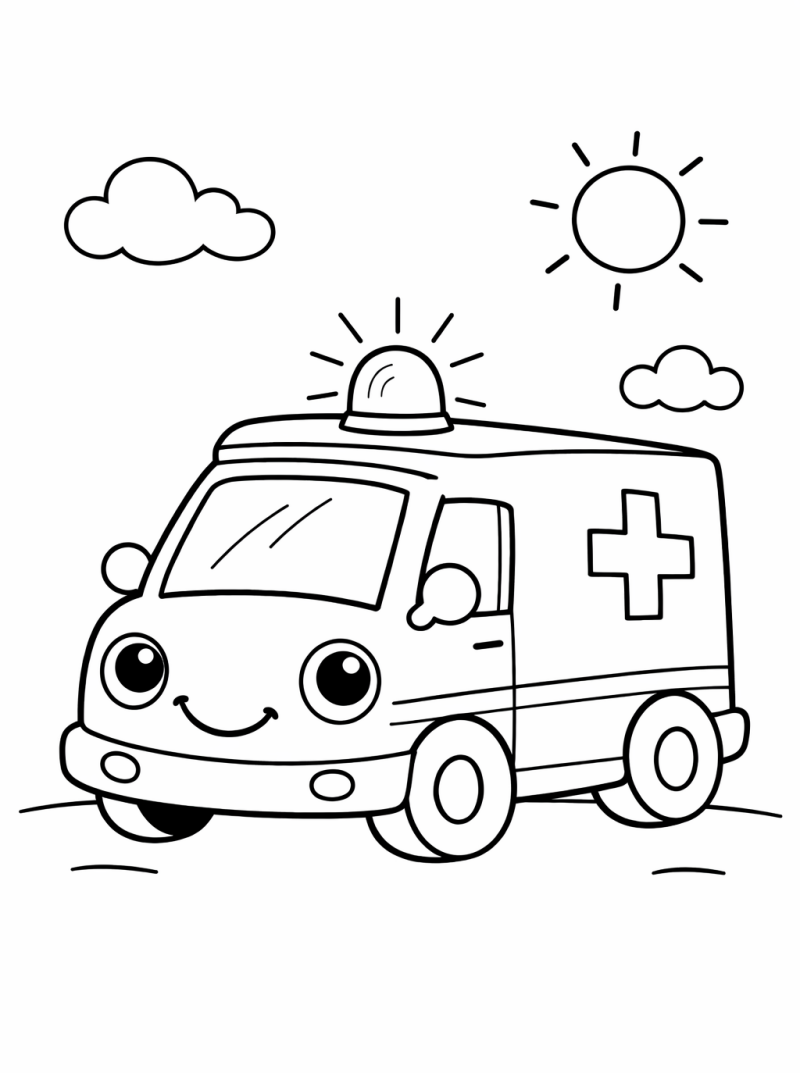 Kleurplaat ambulance