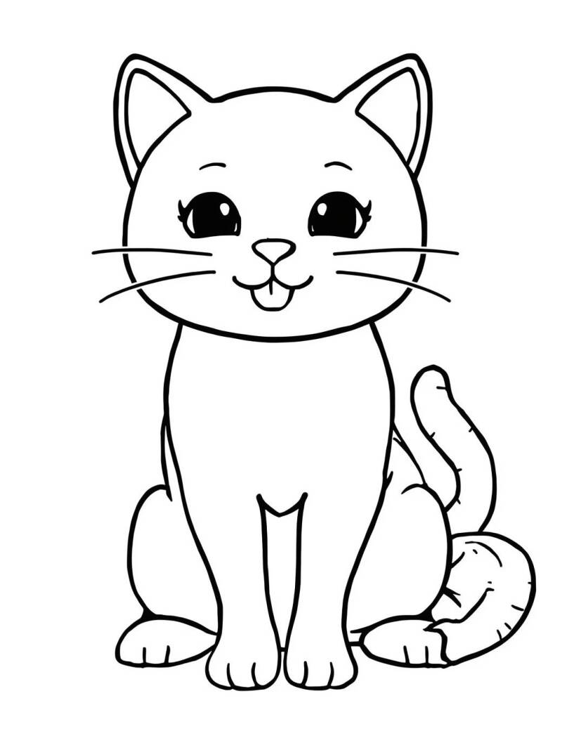 Kleurplaat kat